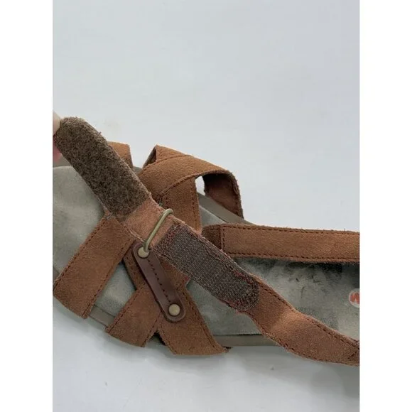 Merrell Women’s "Tortoise Shell" Leather Slight Wedge Slingback Sandal Sz 9/40 - Picture 6 of 13